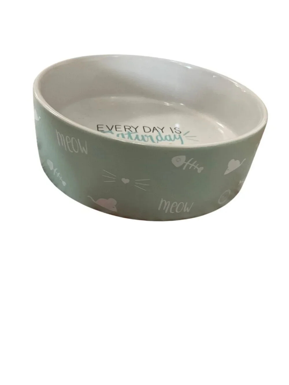 Every Day Is Caturday Ceramic Cat Bowl